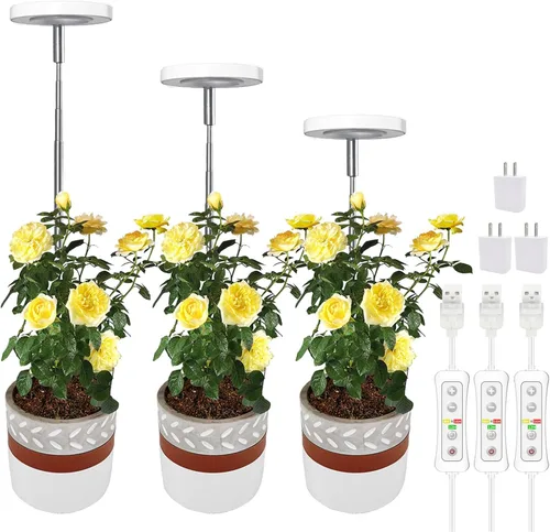 Miniatura 12 de yadoker Luz de cultivo de plantas, luz LED de espectro completo para plantas de interior, altura ajustable, temporizador automático, bajo voltaje