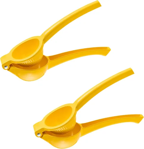 Exprimidor de limón de 2 piezas, prensa de mano de aleación de aluminio, exprimidor manual de cítricos, exprimidor de lima multiusos para cocina,