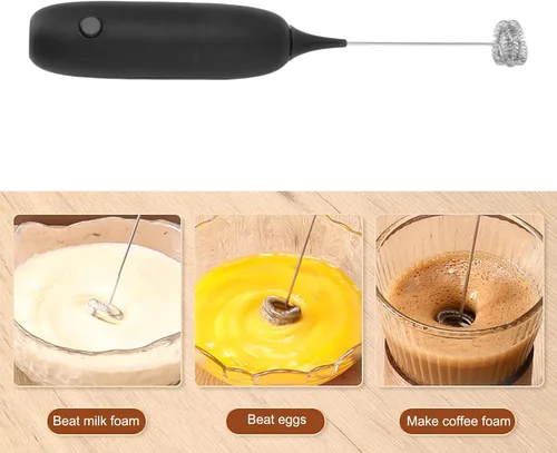 Miniatura 4 de Espumador de leche de mano, espumador de leche a batería, batidor de huevos para el hogar, para café, café con leche, chocolate caliente, mini