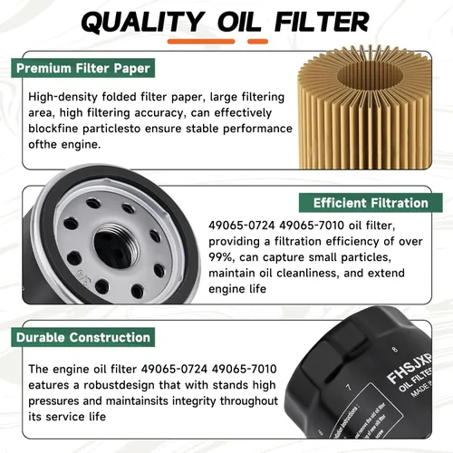 Miniatura 6 de 49065-0724 Filtro de aceite 49065-7010 AM107423 para modelos Kawasaki FX850V FX801V FJ180V FH381-721V FH601-770D FX751-FX1000V, Club Car 1016467