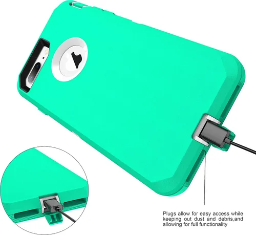 Miniatura 5 de Mgx Funda resistente para iPhone 8 Plus [protector de pantalla integrado] y funda de defensa de triple capa a prueba de golpes a prueba de caídas