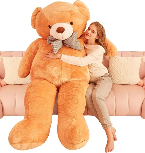 Miniatura 8 de IKASA Oso de Peluche Gigante Animal de Peluche Juguete de Felpa, 47 pulgadas Grande Lindo Jumbo Juguetes Suaves, Enorme Gran Esponjoso Gordo Negro