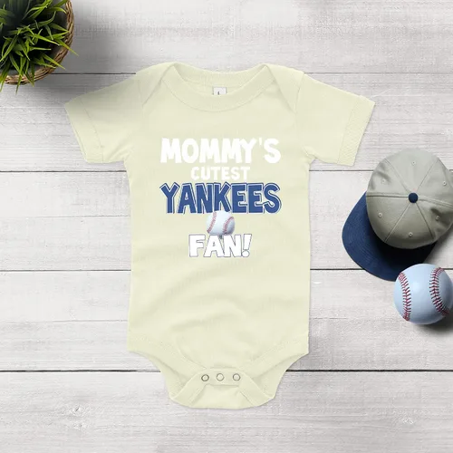 Miniatura 7 de NanyCrafts Baby Mommy's Cute Yankees - Mameluco para fanáticos de los Yankees