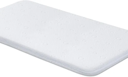 Miniatura 12 de Colchón de moisés para bebé, 24" x 20.8" x 2" colchón de espuma viscoelástica de gel de doble cara con funda suave transpirable extraíble que se