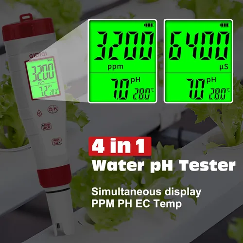 Miniatura 2 de Probador de pH, medidor de pH digital para agua, nueva versión de medidor TDS para agua potable con pantalla retroiluminada que muestra