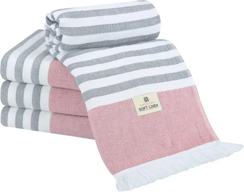 Miniatura 21 de American Soft Linen Peshtemal - Toallas de playa 100 % algodón, ligeras, sin arena, de secado rápido, para piscina de playa, 35 x 60 pulgadas, azul