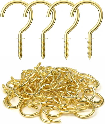 Miniatura 13 de RELBRO Ganchos de tornillo, ganchos de copa de metal para atornillar de 1-1/4 pulgadas, negro, 50 piezas