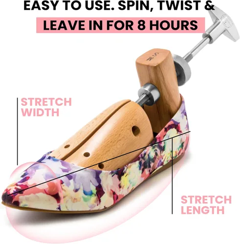 Miniatura 9 de HOUNDSBAY Ensanchadores de zapatos de plástico y madera, ampliador de zapatos ajustable para hombres y mujeres