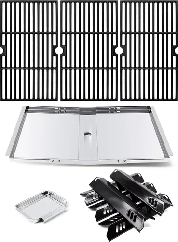 Miniatura 11 de Protectores térmicos de repuesto para parrilla de 15 pulgadas Dyna-Glo DGF493BNP, DGF510SBP, juego de 4 placas térmicas para parrilla de patio 4pcs