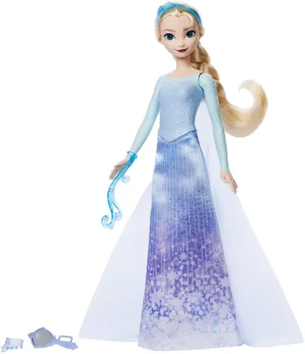 Miniatura 7 de Mattel Disney Frozen Elsa - Juego de muñecas de moda, gira y revela con 11 sorpresas, incluyendo 5 accesorios, 5 calcomanías y escena de juego