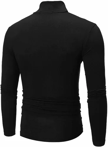 Miniatura 3 de Camiseta casual ligera de cuello alto para hombre, ropa interior de manga larga, para invierno, básica, delgada, suave, cómoda, elástica