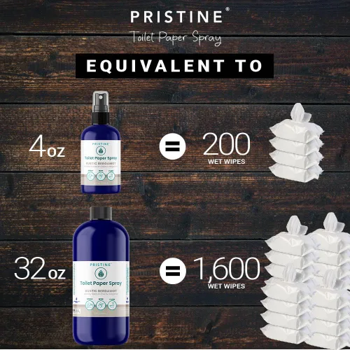 Miniatura 3 de PRISTINE Spray de Papel Higiénico en Lugar de Toallitas y Bidés - Como Alternativa de Espuma y Alternativas de Gel a las Toallitas, es un Sustituto