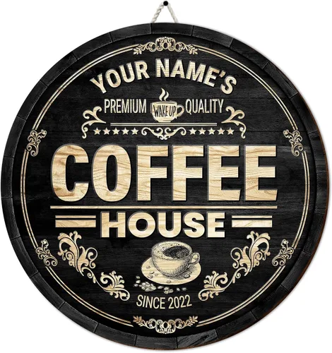 Miniatura 19 de Letrero de madera personalizado para barra de café, terapia en una taza tolerable a la gente, placa de pared para decoración de cocina, regalos