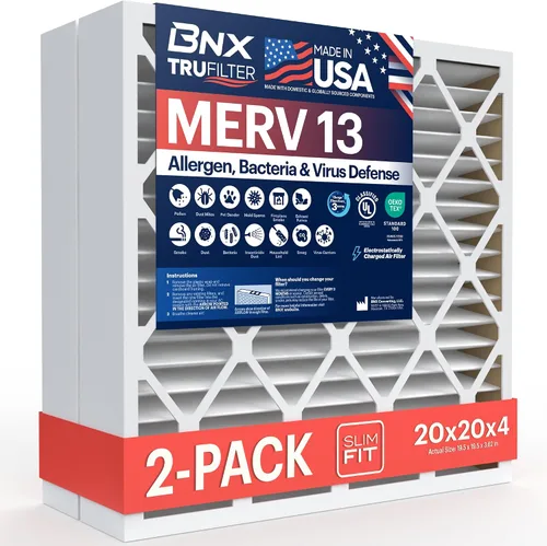 Miniatura 60 de BNX MERV 13 - Filtro de aire plisado electrostático, 12 x 12 x 1 pulgadas (6 pzas), fabricado en EE. UU., filtros de aire HVAC para alergias, polen