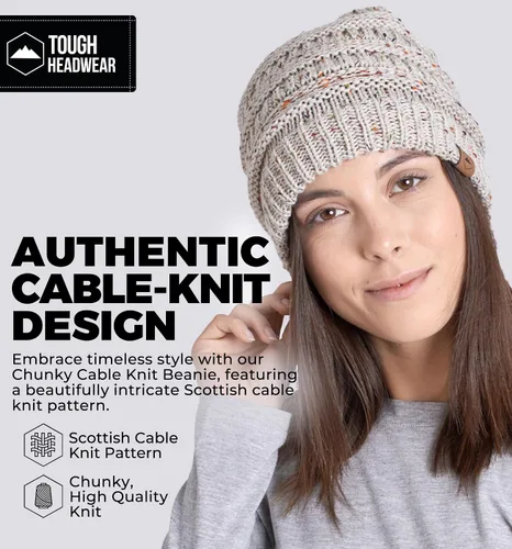 Miniatura 38 de Gorro de punto para mujer, cálido y suave, elástico, para clima frío de Tough Headwear