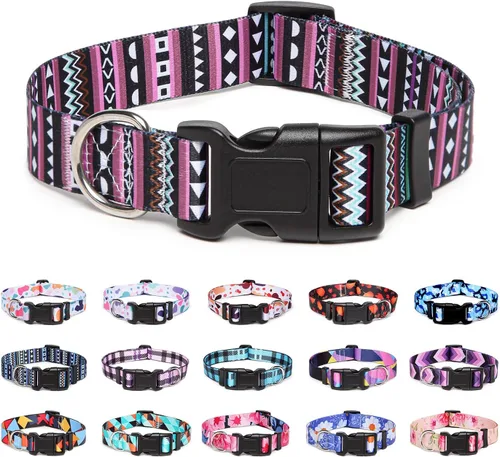 Miniatura 9 de Collar ajustable para perro con patrones, ultra cómodo, de nailon suave, transpirable, para perros pequeños, medianos y grandes (S, flecha)