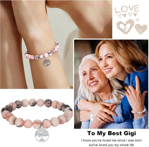 Miniatura 2 de Yeshen Regalos para tía, mamá, mamá, gigi, abuela, mimi, nana, hermana, mejor amiga, sobrina, madrina, novia, esposa, alma gemela, pulsera de piedra