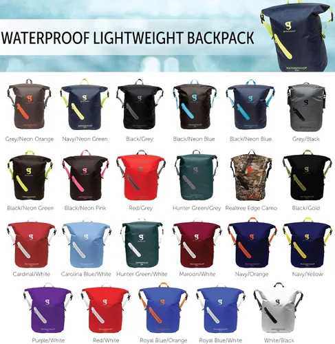 Miniatura 3 de geckobrands Mochila impermeable de 30 l, Gris Negro, 30 L, Mochila impermeable 30l