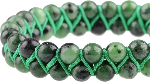 Miniatura 4 de MASSIVE BEADS Pulsera de macramé con cristales naturales para curación de chakras, cuentas de piedra de doble capa, piedras preciosas