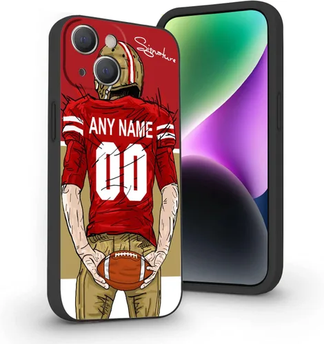 Miniatura 13 de Funda de fútbol personalizada con nombre y número para iPhone17 Air 16 15 Pro Max 14 13 Mini 12 11 Xs Max Xr SE3 8 7 6 Plus, silicona líquida