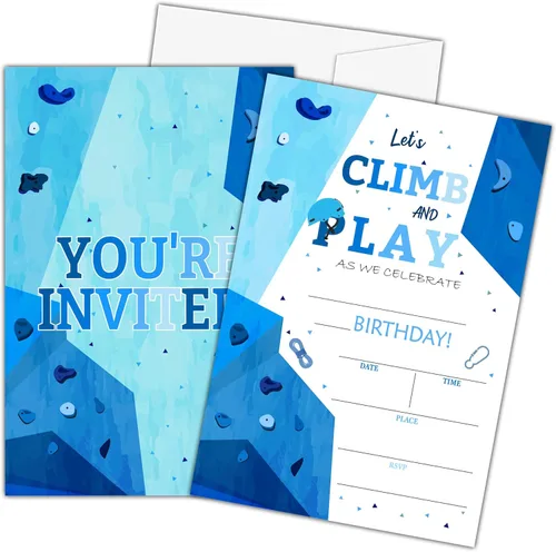 Miniatura 7 de Invitaciones de primer cumpleaños de pesca con sobres, 20 piezas de invitaciones para fiesta de cumpleaños de niños con texto en inglés «Our Little