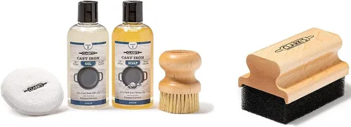 CLARK'S El kit de cuidado de hierro fundido y aplicador grande mantienen todos los utensilios de cocina de hierro fundido y carbono