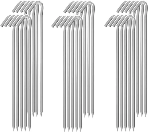 MySit Estacas de tienda de campaña de 9 pulgadas, estacas inflables de metal, 30 unidades, estacas de metal galvanizado de alta resistencia, estacas