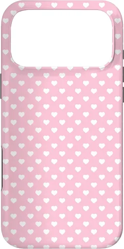 Miniatura 21 de Funda para iPhone 11 Pro Max con diseño de corazones, color rosa claro, blanco y rosa claro para mujeres y niñas