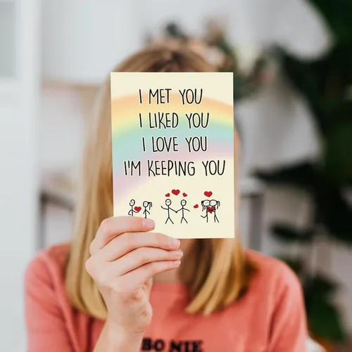 Miniatura 3 de Cheerin Divertida tarjeta de aniversario con sobres, tarjetas de amor humorísticas para él y ella, tarjeta romántica para marido, esposa, prometido