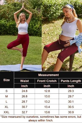 Miniatura 6 de Ekouaer Pantalones cortos de maternidad para mujer, pantalones capri de maternidad, pantalones cortos de yoga, pantalones cortos para embarazo