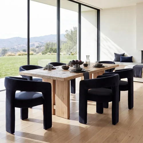 Miniatura 22 de Modern Barrel - Silla de comedor tapizada con brazos, cómoda silla auxiliar de terciopelo para sala de estar, oficina en casa, recepción
