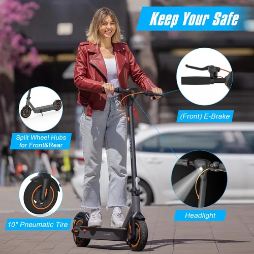 Miniatura 6 de Hiboy S2/S2 Max Electric Scooter, 500W Motor, 10" Tires, 40.4 Miles Range E Scooter, 19 Mph Folding Commuter Electric Scooter for Adults & Dual