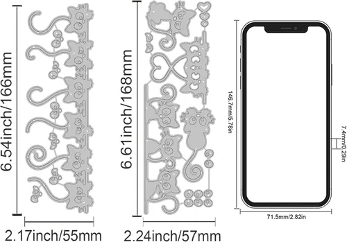 Miniatura 2 de INFUNLY 5 troqueles de metal para hacer tarjetas y álbumes de recortes, gatos, corazones y animales 5 troqueles para gatos