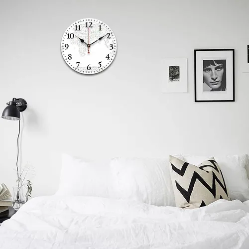 Miniatura 25 de Reloj de pared de madera con mapa del mundo antiguo, estilo nostálgico, Atlas histórico, diseño vintage, impresión de madera, reloj de pared