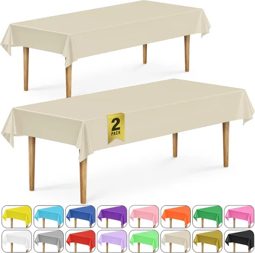 Miniatura 73 de DecorRack 2 Manteles rectangulares de plástico libres de BPA, 54 x 108 pulgadas, mantel de mesa para comedor, mantel rectangular para fiestas