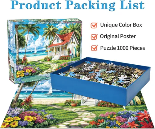 Miniatura 5 de Rompecabezas para adultos de 1000 piezas rompecabezas de 1000 piezas para adultos rompecabezas de 1000 piezas - Vacaciones de verano en la playa
