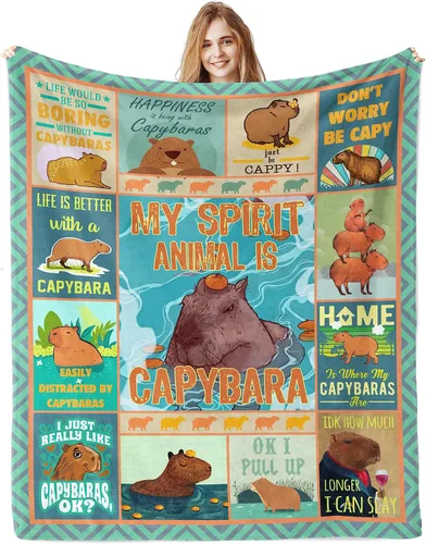 Capybara - Regalos de Capybara, manta de cumpleaños de 60 x 50 pulgadas, regalo Capibara para niñas, niños, mujeres, hombres, decoraciones de fiesta