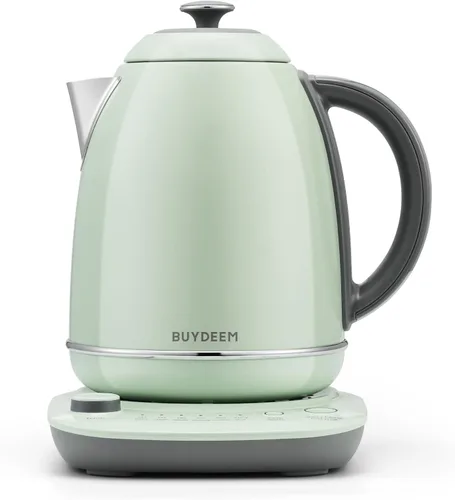 BUYDEEM K740 - Tetera Eléctrica con Control de Temperatura, Mantiene Caliente por 12H, Ebullición Rápida, Hervidor de Agua de Acero Inoxidable para