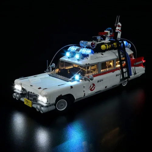Miniatura 7 de Kit de luz LED RC con sonido para Lego 10274 Kit de construcción, kit de iluminación de construcción de decoración para (Ghostbusters Ecto-1).