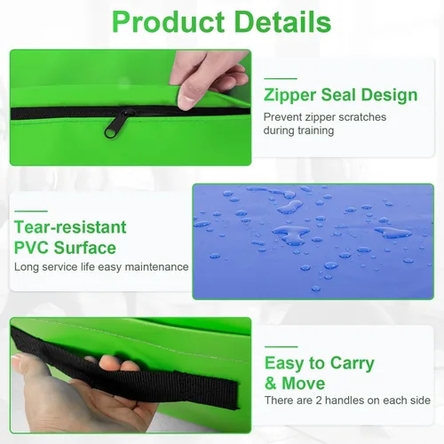 Miniatura 5 de BestMassage Gymnastics Mat Incline Mat Tumbling Mat Folding Gymnastic Tumbling Mat Indoor/Outdoor Exercise Mat Home Gym Yoga Mat with Handle