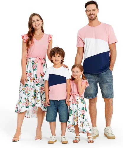 Miniatura 8 de PATPAT Conjuntos de verano a juego para la familia, vestidos y camisetas para mamá y yo, conjuntos de camisetas casuales para vacaciones