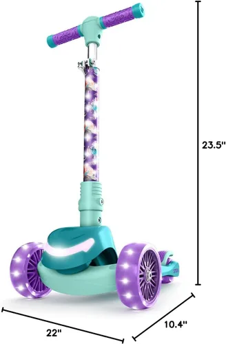 Miniatura 11 de Jetson Character Kids Kick Scooter, luces LED en vástago y ruedas iluminadas, marco ligero, manubrio ajustable en altura, sistema de inclinación