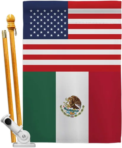 Miniatura 10 de Americana Home & Garden Bandera de la casa de la amistad de México, Estados Unidos, nación regional, internacional, país, área particular, pequeña