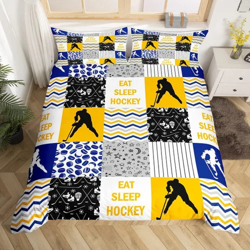 Miniatura 7 de Manfei Juego de funda de edredón de voleibol para niños, tamaño individual, juego de ropa de cama temática deportiva, 2 piezas para decoración