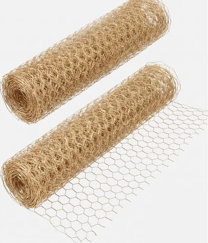 Miniatura 14 de SATINIOR 2 láminas de malla de gallinero para trabajos artesanales, malla de alambre hexagonal galvanizada (verde, 13.7 x 160 pulgadas)
