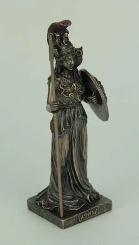 Miniatura 2 de Veronese Design Estatua griega de Athena con acabado de bronce de la diosa de la sabiduría y la guerra