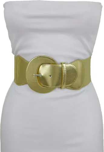 Miniatura 16 de TFJ - Cinturón ancho para mujer, cintura elástica, cintura alta, color dorado, hebilla grande