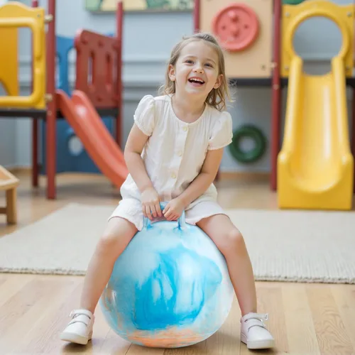 Miniatura 8 de Upper Rider Bola de tolva para niños de 3 a 6 años, bola inflable de 15 pulgadas con asa para niños pequeños, juguetes de salto de hippity hop