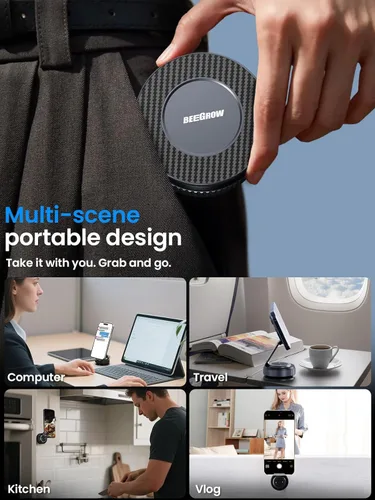 Miniatura 4 de Soporte magnético para teléfono de coche para Magsafe, soporte plegable de aleación 360° para teléfono celular de coche con ventosa ultra estable