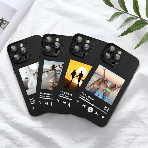 Miniatura 7 de Funda de teléfono con placa de música personalizada para iPhone 16, 15, 14, 13, 12, 11 Pro Max Mini Plus Xr, diseña tu propia funda personalizada
